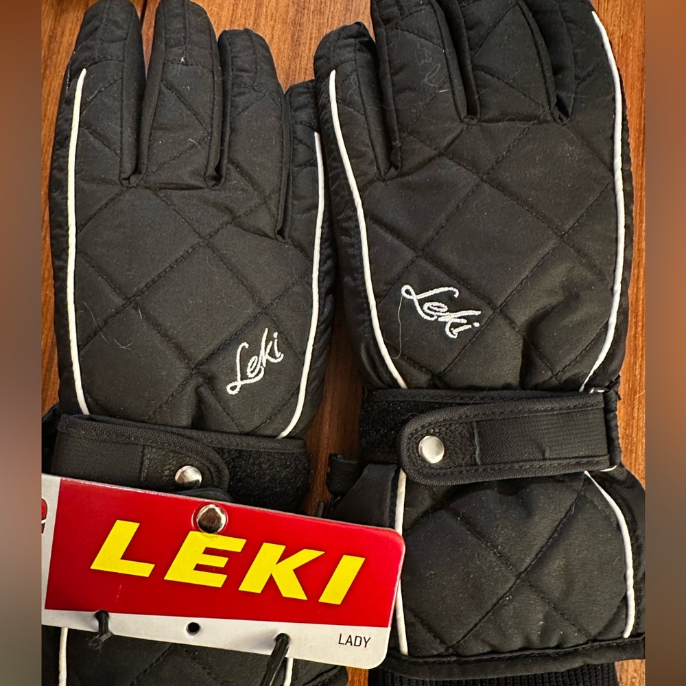 NEW $120 Leki Womens Arosa Goretex Waterproof Ski Gloves Winter Ladies Black